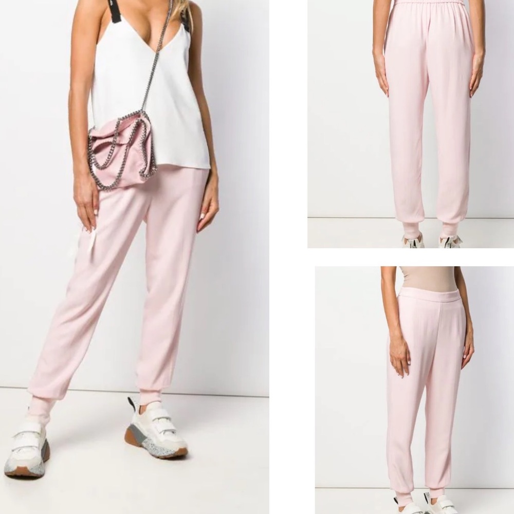 STELLA MCCARTNEY Julia Crepe Jogger Pants Pink